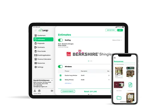 Leap SalesPro on iPad and iPhone.