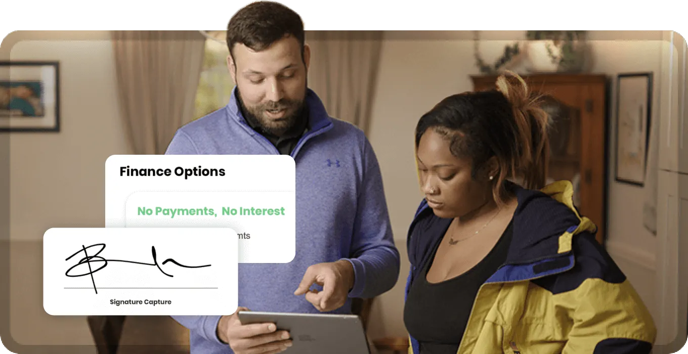 Contractor using SalesPro with a potential Customer