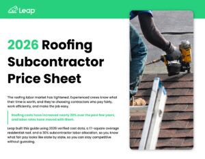 2026 Subcontractor Price Sheet