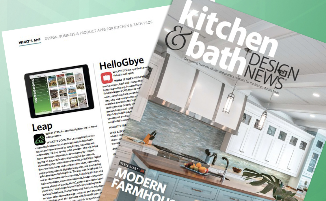 Leap, kitchen and bath design news, whats app