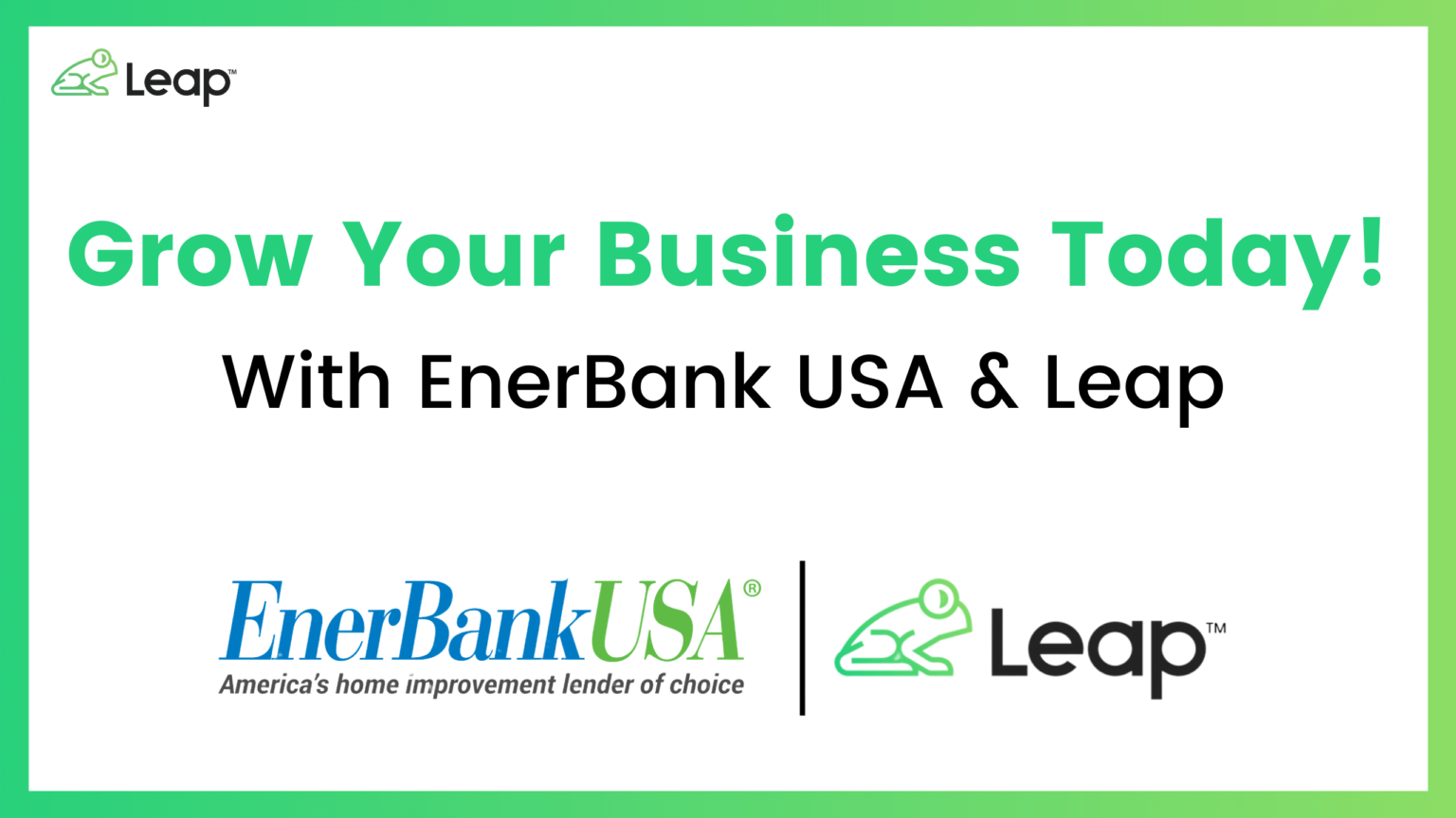 Leap EnerBank USA Youtube Image LEAP 1 Sales Platform For 