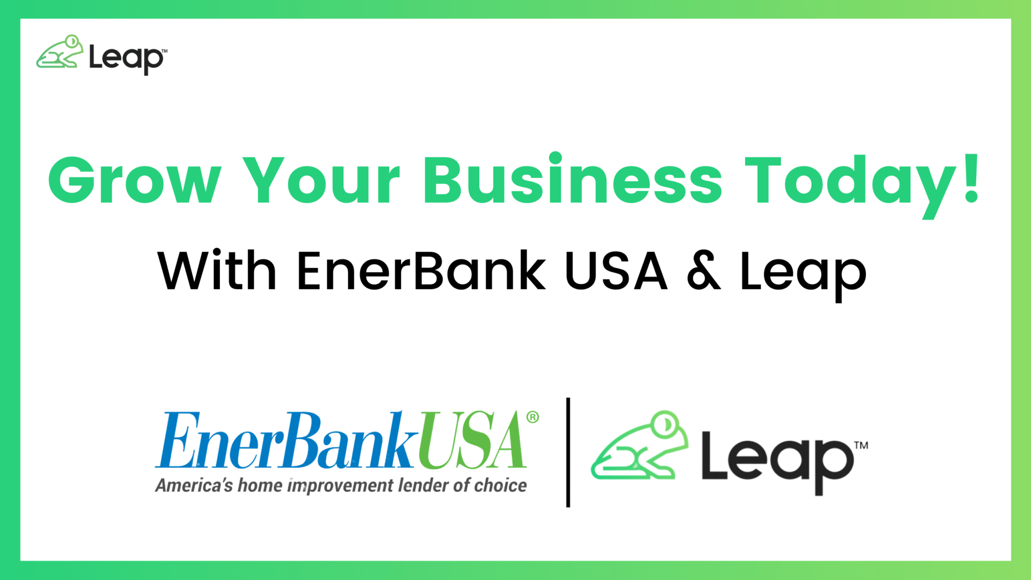 Leap EnerBank USA Youtube Image LEAP 1 Sales Platform For 