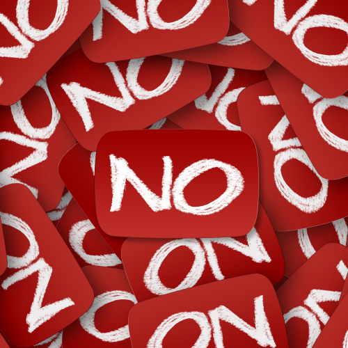 red signs that say no