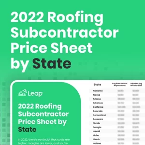 2022 roofing subcontractor price sheet by state