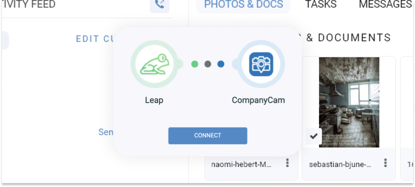 Manage your roofing documents with CompanyCam and Leap