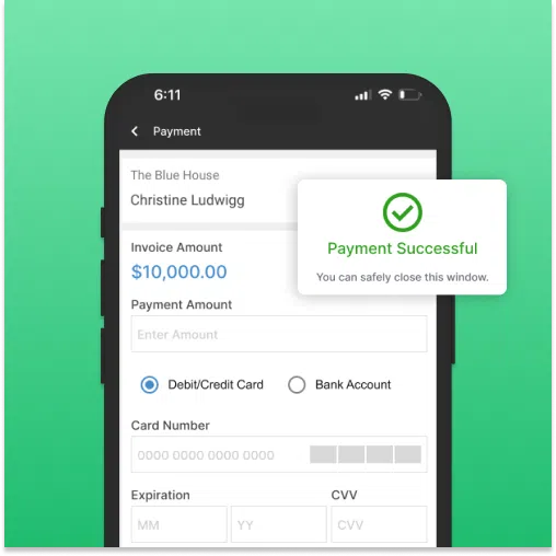 Software to accept payments as a contractor on a iphone
