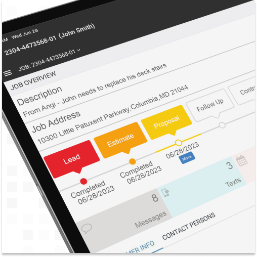 A roofing proposal template is complete in Leap