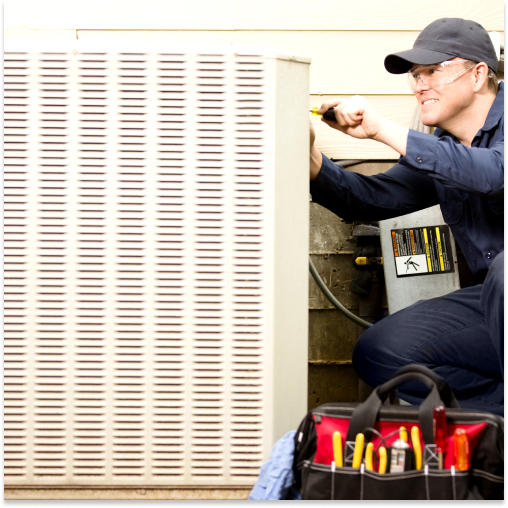 An HVAC professional at work