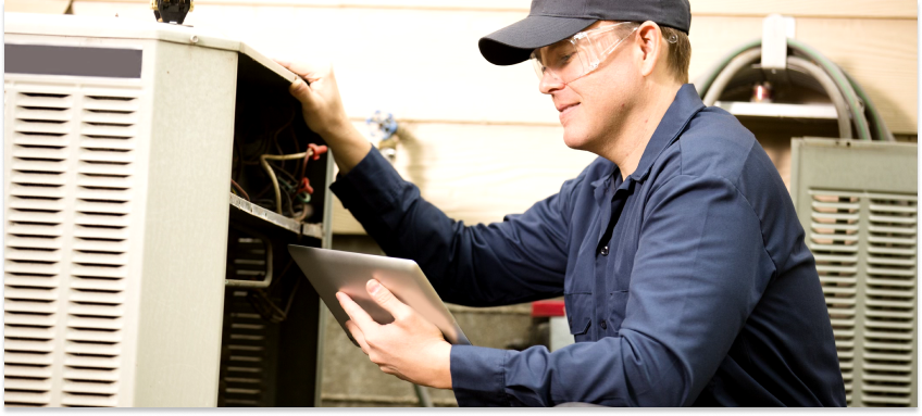 An inspection during the HVAC sales process