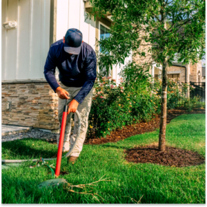 Landscaper on the job