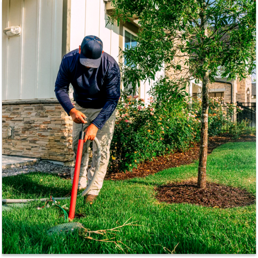 Landscaper on the job