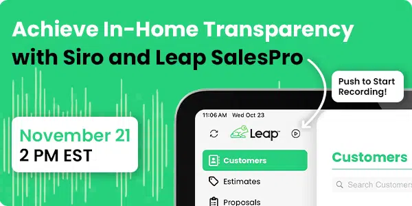 Leap and Siro Webinar November 22 at 2 PM EST