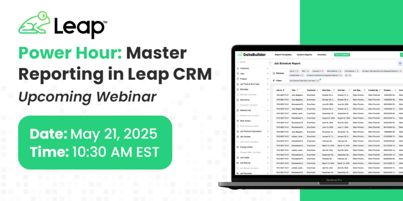 Leap CRM on a laptop.