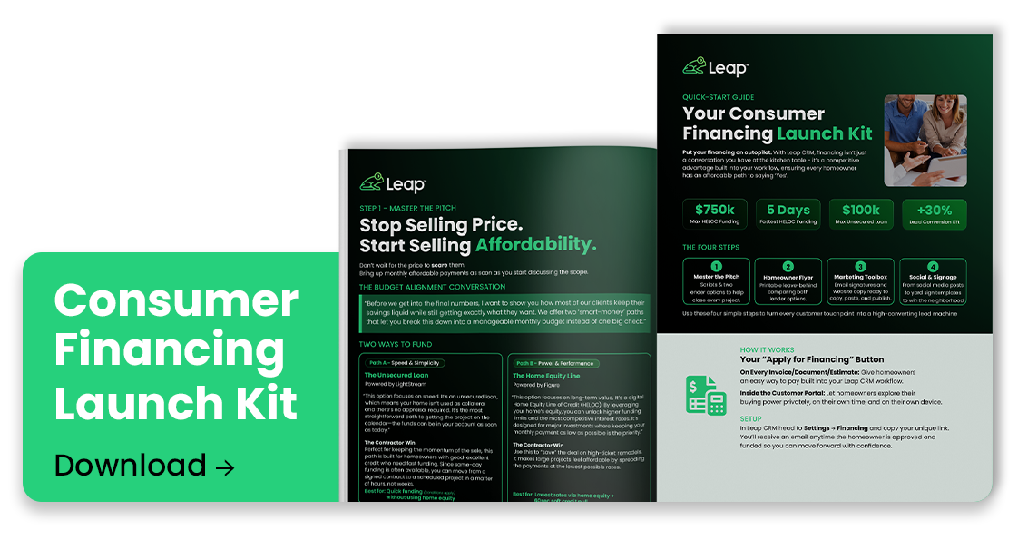 Leap CRM Consumer Financing Launch Kit PDF