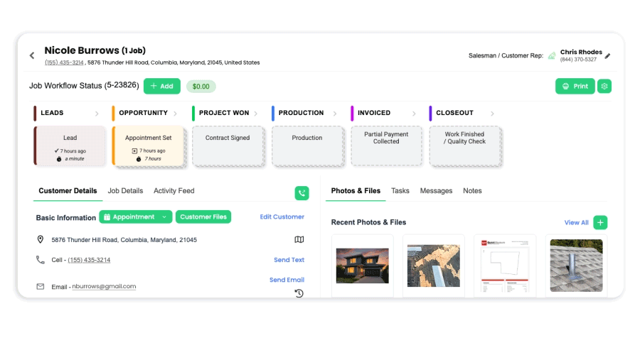 Leap CRM Dashboard animation