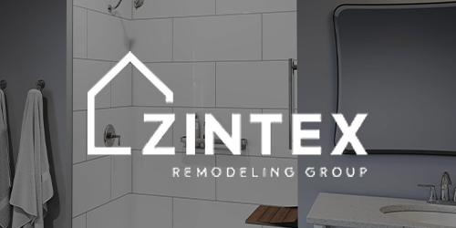 ZINTEX logo over a bathroom background