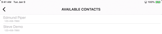 Available Contacts Setup