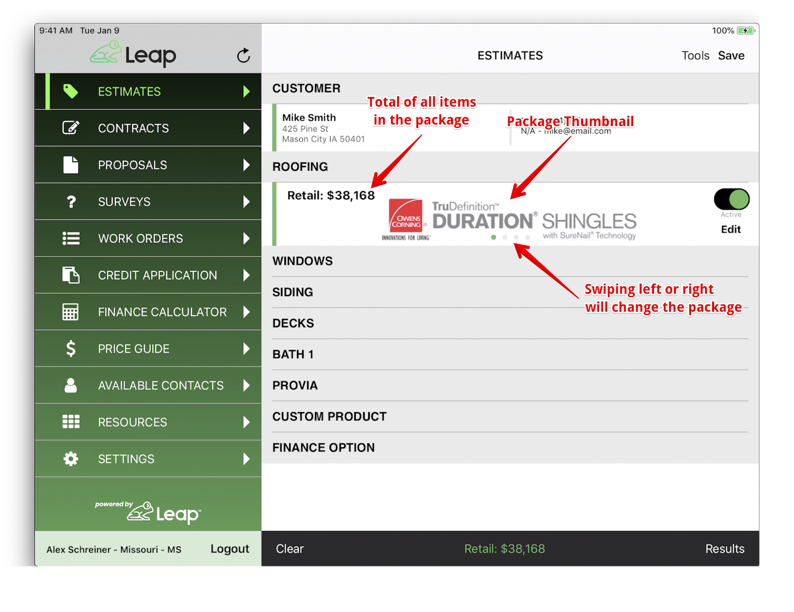 Responsive screenshot